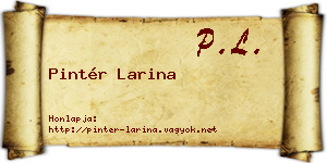 Pintér Larina névjegykártya